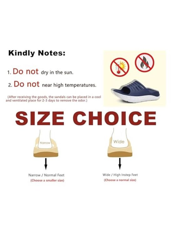 New Mens Recovery Sandals Orthotic Arch Support Open Toe Sport Slides Thick main image 7